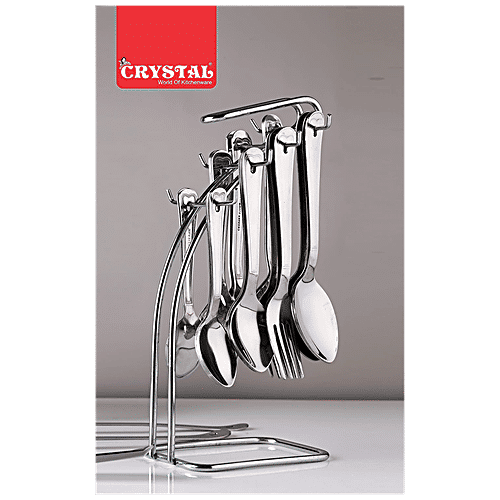 Crystal Tableware Stainless Steel Cutlery Set - Strong & Durable, High Gloss Finish, 24 pcs  