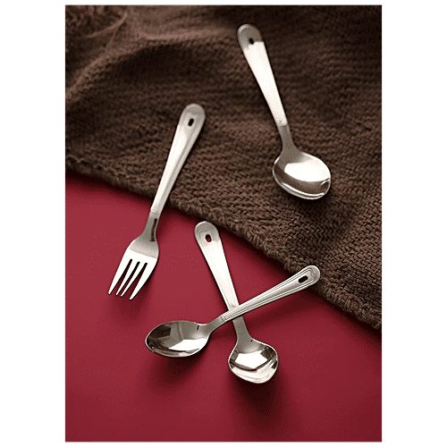 Crystal Tableware Stainless Steel Cutlery Set - Strong & Durable, High Gloss Finish, 24 pcs  