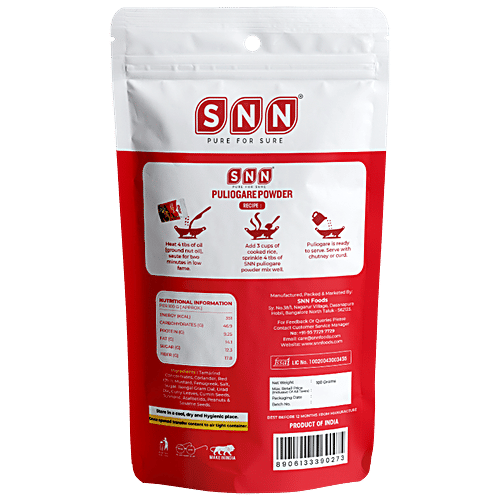 SNN Puliogare Powder - Made With Fresh Natural Ingredients, Flavourful & Rich Aroma, 100 g Pouch 