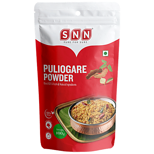 SNN Puliogare Powder - Made With Fresh Natural Ingredients, Flavourful & Rich Aroma, 100 g Pouch 