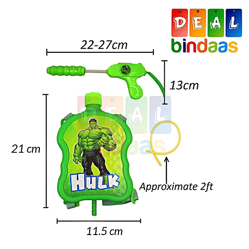 DealBindaas Holi Color/Gula Pichkari Water Gun Toy Backpack Tank - Assorted Colour & Design(Gttank03), 1 Pc