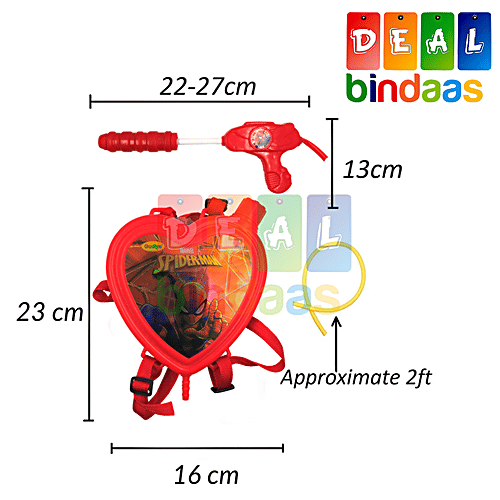 DealBindaas Holi Color/Gula Pichkari Water Gun Toy Backpack Tank - Assorted Colour & Design(Gttank02), 1 Pc  