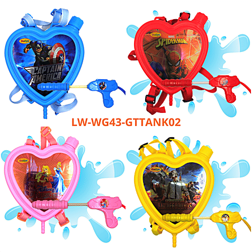 DealBindaas Holi Color/Gula Pichkari Water Gun Toy Backpack Tank - Assorted Colour & Design(Gttank02), 1 Pc  