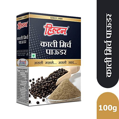 Hilton Kali Mirch Powder - High Quality, Fresh Seasoning/Sprinkler, Enhances Taste, 100 g