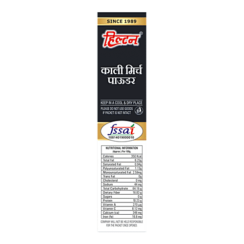 Hilton Kali Mirch Powder - High Quality, Fresh Seasoning/Sprinkler, Enhances Taste, 100 g