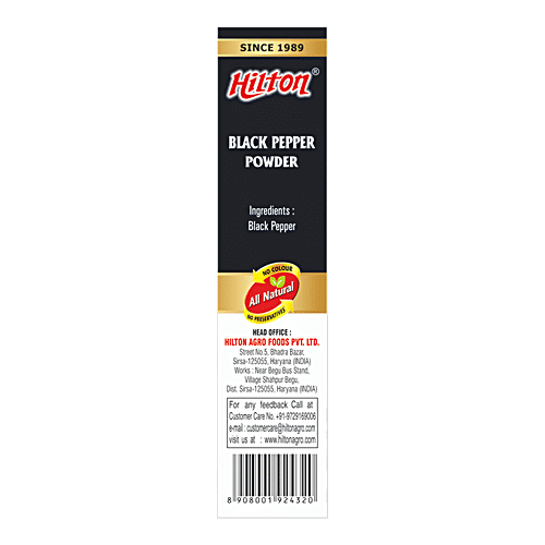 Hilton Kali Mirch Powder - High Quality, Fresh Seasoning/Sprinkler, Enhances Taste, 100 g