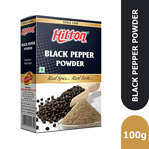 Hilton Kali Mirch Powder - High Quality, Fresh Seasoning/Sprinkler, Enhances Taste, 100 g