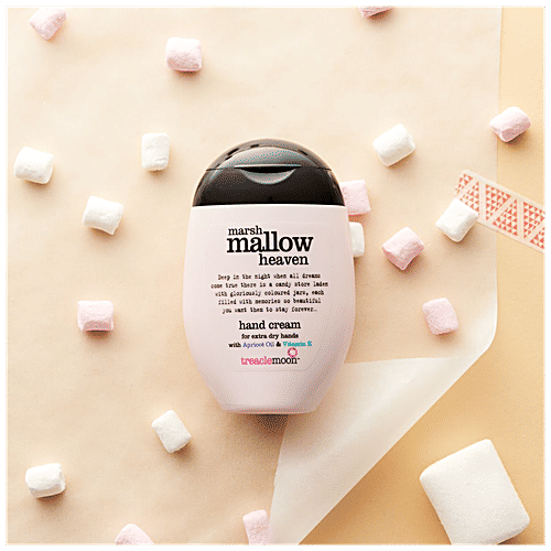 Treaclemoon Marshmallow Hearts Guardian Angel Hand Cream - Apricot Oil, Shea Butter & Vitamin E, Moisturising, 75 g Bottle 