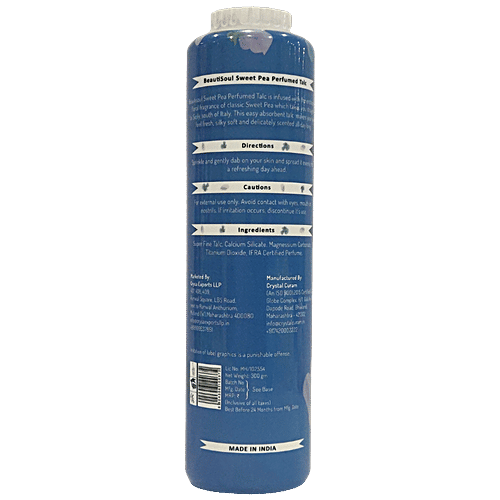 Beautisoul Perfumed Talc Powder - With Sweet Pea Flower, Refreshing, Prevents Body Odour, 300 g Bottle