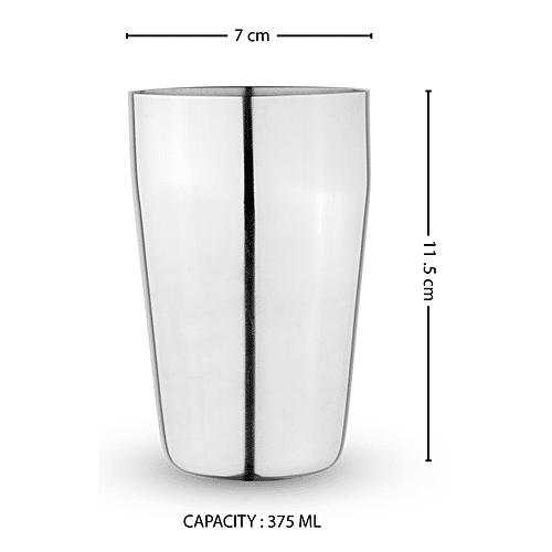 Omega Stainless Steel Glass- Thumbs Up, Durable, Long Lasting,For Serving, Storing, 375 ml (1 pc) 