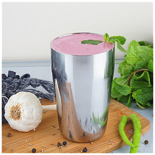 Omega Stainless Steel Glass- Thumbs Up, Durable, Long Lasting,For Serving, Storing, 375 ml (1 pc) 