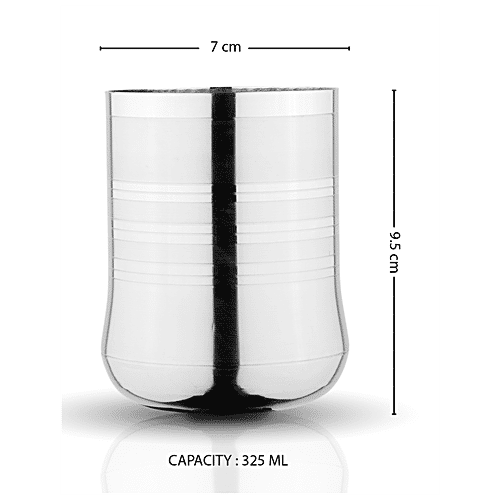 Omega Stainless Steel Glass -  Swift 3D, Food Safe, Durable, For Serving, Storing, 325 ml (1 pc) 