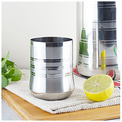Omega Stainless Steel Glass -  Swift 3D, Food Safe, Durable, For Serving, Storing, 325 ml (1 pc) 