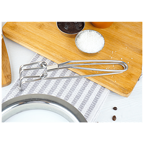 Omega Stainless Steel Tongs -  Large, For Lifting, Turning, Carrying Hot Pans & Pots, 1 pc  