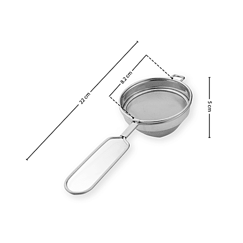 Omega Stainless Steel Strainer - 2, Durable, Food Safe, For Tea/Coffee, Dry Ingredients, 1 pc 8903196003218 