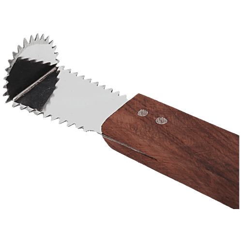 Omega Coconut Scraper - Sharp Blades with Wooden Handle, Durable, Long Lasting, Multipurpose, 1 pc  