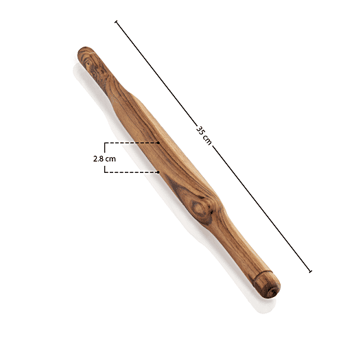Omega Wooden Belan/ Rolling Pin Marathi - Natural Wax Polished, Sleek , Durable, Long-Lasting, 1 pc  