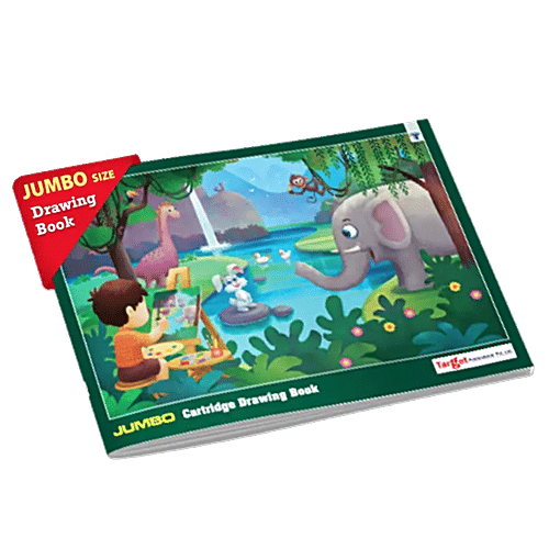 Target Publications Jumbo Size Catridge Drawing Book - 34 Pages, Soft Bound, Unruled, 100 GSM, 1 pc  