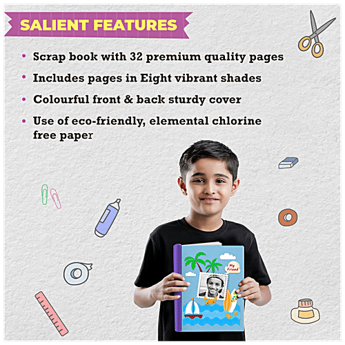 Target Publications Scrapbook - A4 Size, 32 Pages, Unruled, Colourful Sheets, 120 GSM, 1 pc  