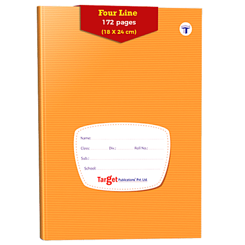 Target Publications Four Line Notebook - 172 Pages, Soft Bound, 57 GSM, 1 pc Ideal for Handwriting Practice
Eco-friendly Paper