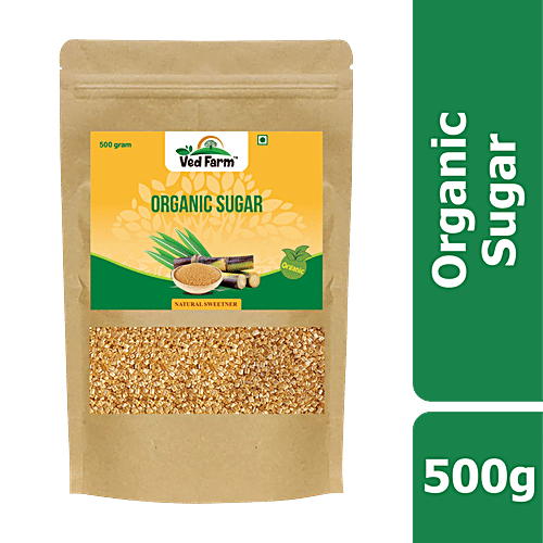 Ved Farm Organic Sugar - Natural Sweetener, Rich In Calcium & Iron, Boosts Immunity, Chemical Free, 500 g Pouch 