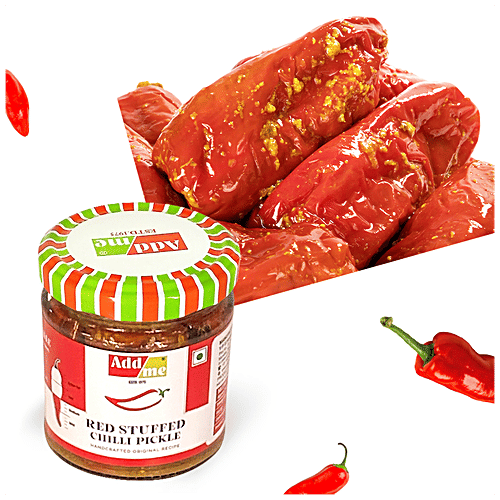 Buy Add Me Red Stuffed Chilli Pickle In Mustard Oil Spicy Online at