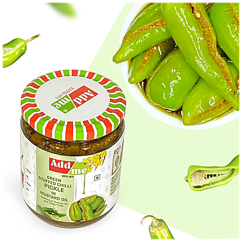 Buy Add Me Green Stuffed Chilli Pickle In Mustard Oil Spicy Online at