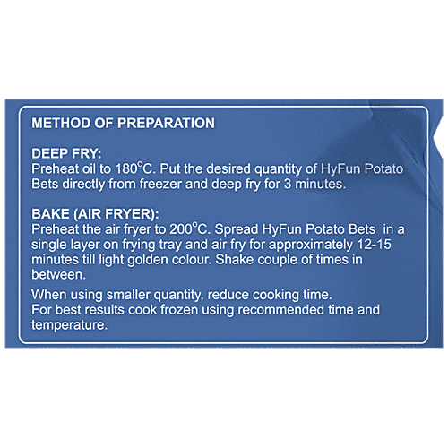 HyFun Potato Bets - Rich In Protein & Fibre, Crispy, No Preservatives, Frozen Snack, 1 kg