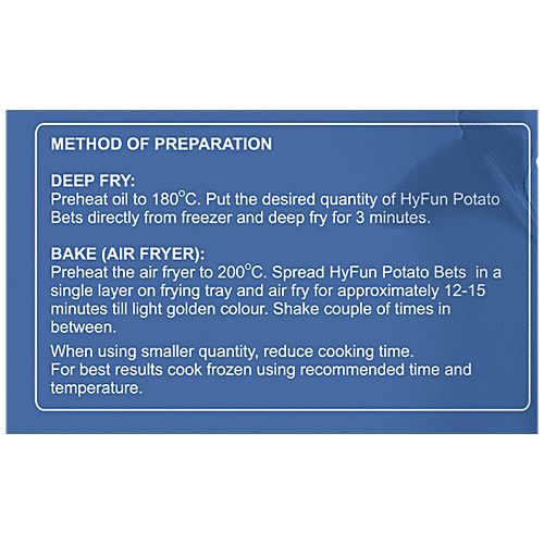 HyFun Potato Bets - Rich In Protein & Fibre, Crispy, No Preservatives, Frozen Snack, 1 kg