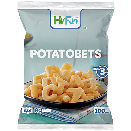 HyFun Potato Bets - Rich In Protein & Fibre, Crispy, No Preservatives, Frozen Snack, 1 kg