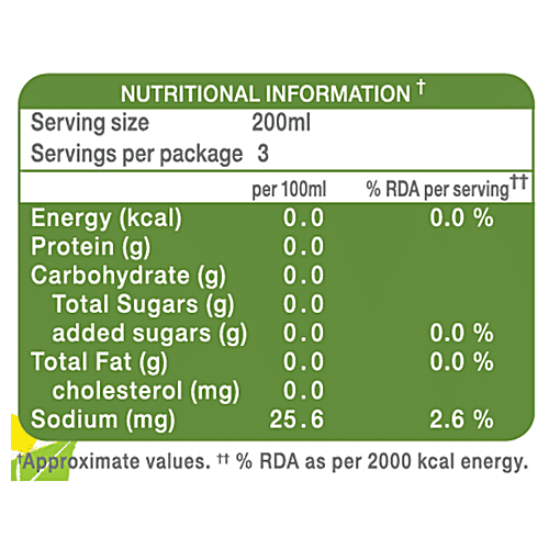 Paper Boat Sparkling Tea - Lemon, Carbonated Ready To Drink, Iced Tea, Zero Sugar/Calories, 600 ml  
