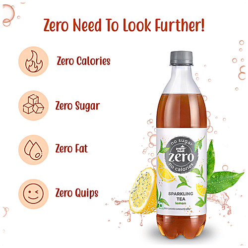 Paper Boat Sparkling Tea - Lemon, Carbonated Ready To Drink, Iced Tea, Zero Sugar/Calories, 600 ml  