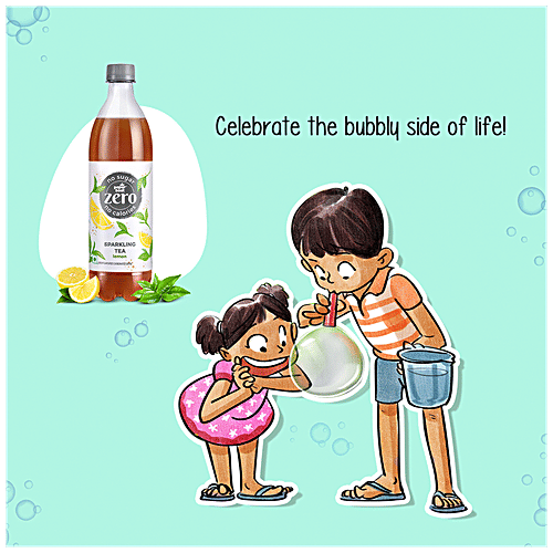 Paper Boat Sparkling Tea - Lemon, Carbonated Ready To Drink, Iced Tea, Zero Sugar/Calories, 600 ml  