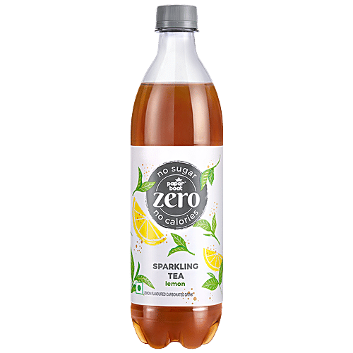 Paper Boat Sparkling Tea - Lemon, Carbonated Ready To Drink, Iced Tea, Zero Sugar/Calories, 600 ml  