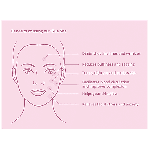 Natural Vibes Jade Gua Sha  - For Face, Neck & Under Eye, Improves Blood Circulation, Rejuvenates Skin, 1 pc (Free Gold Beauty Elixir Oil - 3 ml) 