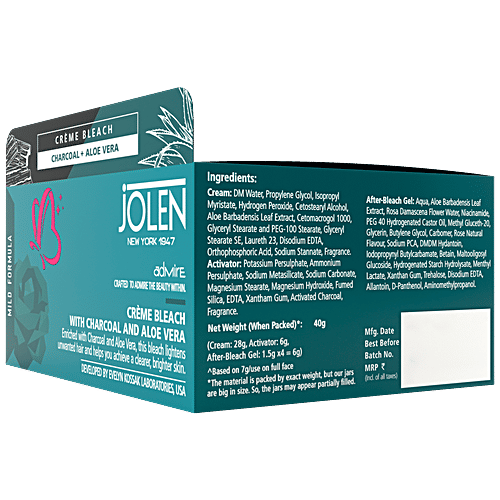 Buy Jolen New York Crème Bleach With Charcoal & Aloe Vera For Even
