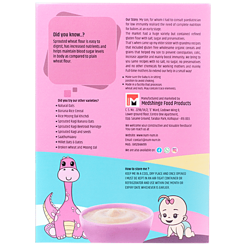 Num Num Sprouted Wheat Dates & Almonds - Provides Energy, For Babies Above 7 Months, 200 g