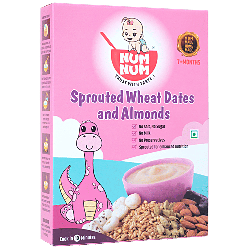 Num Num Sprouted Wheat Dates & Almonds - Provides Energy, For Babies Above 7 Months, 200 g