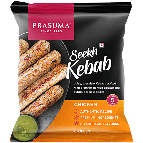 Prasuma Frozen Chicken Seekh Kabab, 500 g (6 pcs) 