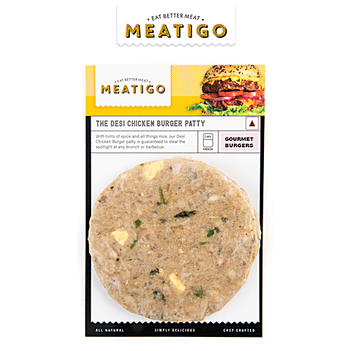 Meatigo The Desi Chicken Burger Patty - Juicy & Soft, 130 g 8906107171013