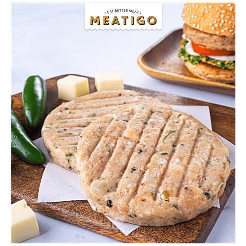 Meatigo The Desi Chicken Burger Patty - Juicy & Soft, 130 g 8906107171013
