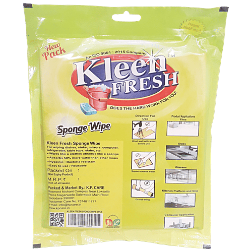 Buy Kleen Fresh Sponge Wipe BioDegradable, EcoFriendly, LongLasting, High Absorbent Online