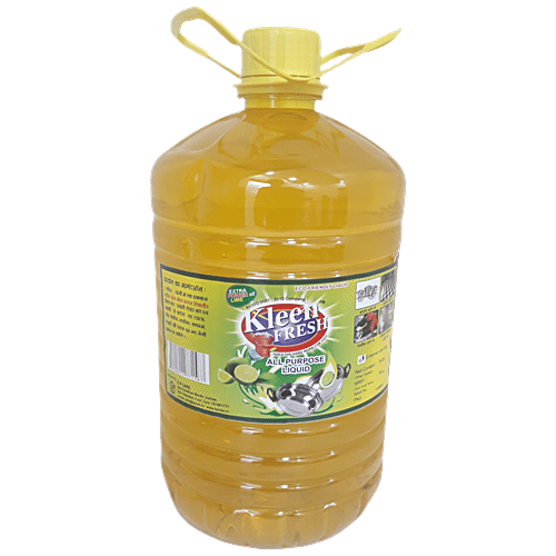 Kleen Fresh All-Purpose Liquid - Eco-Friendly, Removes Tough Stains, For Dish Washing, Lime, 5 L  
