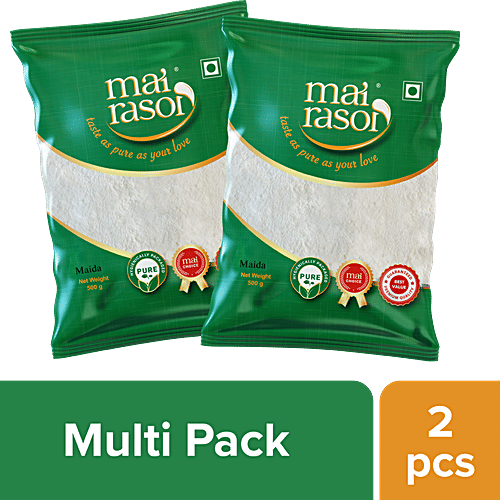 Mai Rasoi Maida - Made With Wheat Grain, Rich In Vitamins & Fibre, No Preservatives, 500 g (Pack of 2)