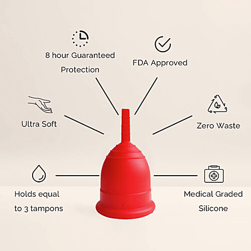 The Woman's Company Menstrual Cup - Large, Soft & Flexible, Reusable, Medical Grade Silicone, 1 pc  