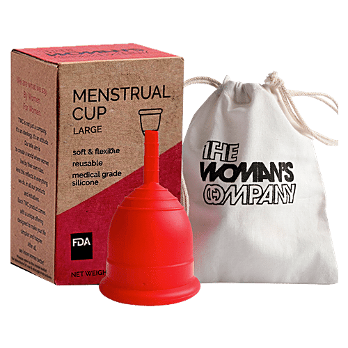 The Woman's Company Menstrual Cup - Large, Soft & Flexible, Reusable, Medical Grade Silicone, 1 pc  