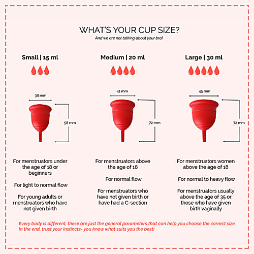 The Woman's Company Menstrual Cup - Medium, Soft & Flexible, Reusable, Medical Grade Silicone, 1 pc  