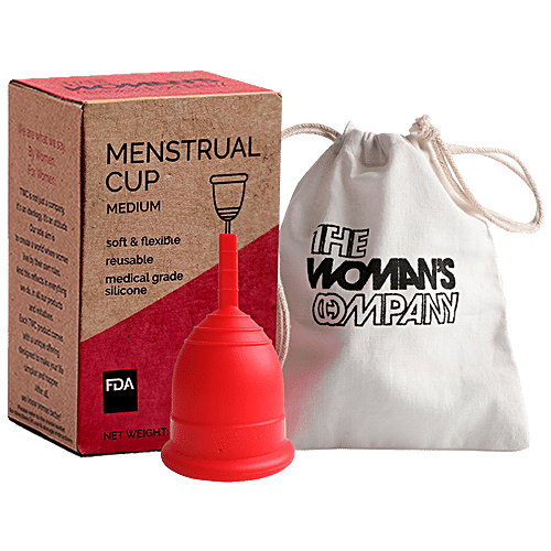 The Woman's Company Menstrual Cup - Medium, Soft & Flexible, Reusable, Medical Grade Silicone, 1 pc  