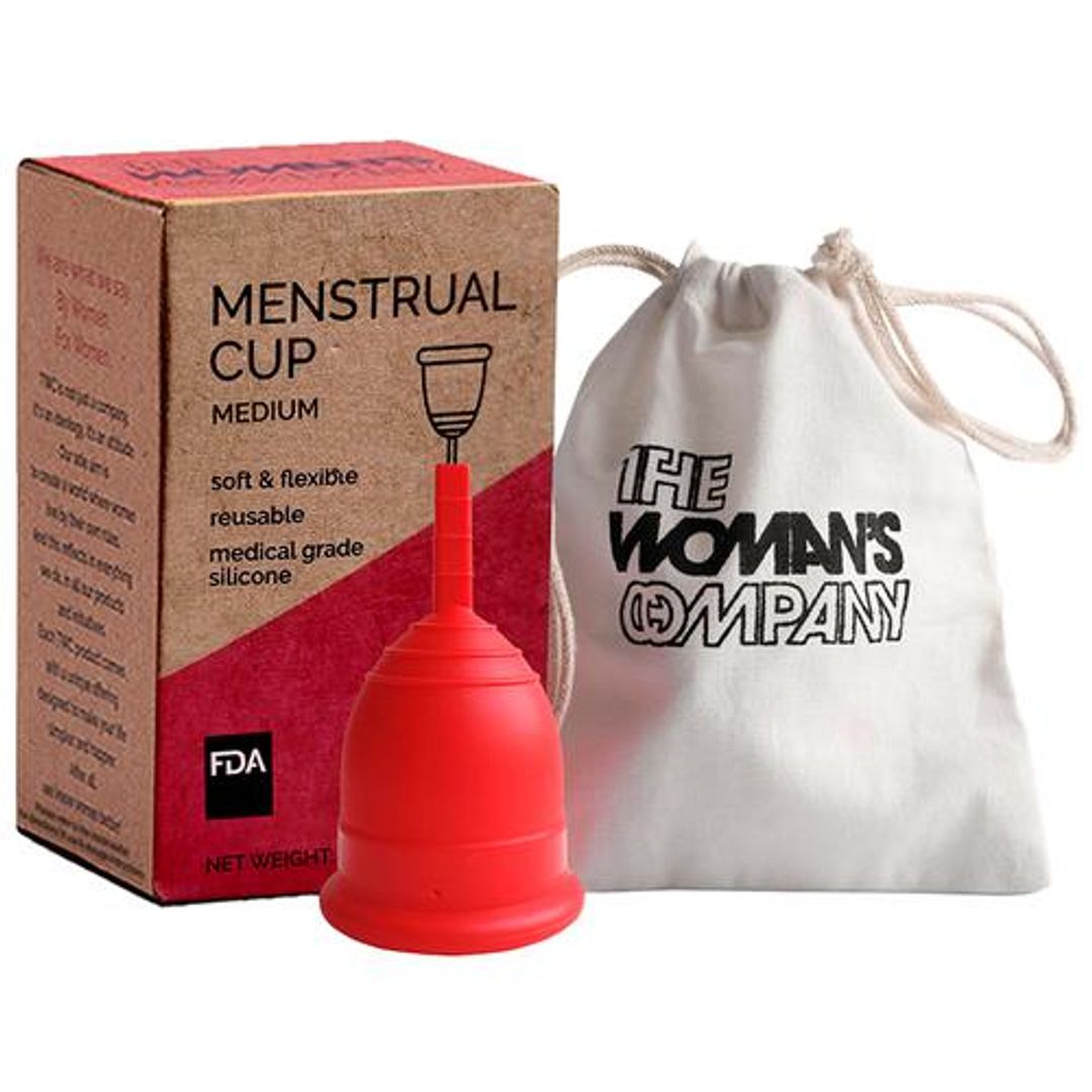 The Woman's Company Menstrual Cup - Medium, Soft & Flexible, Reusable, Medical Grade Silicone, 1 pc 