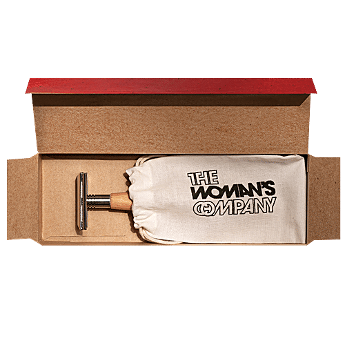 The Woman's Company Bamboo Razor - Stainless Steel Head, Close & Smooth Hair Removal, Bacteria & Rust Resistant, 1 pc  